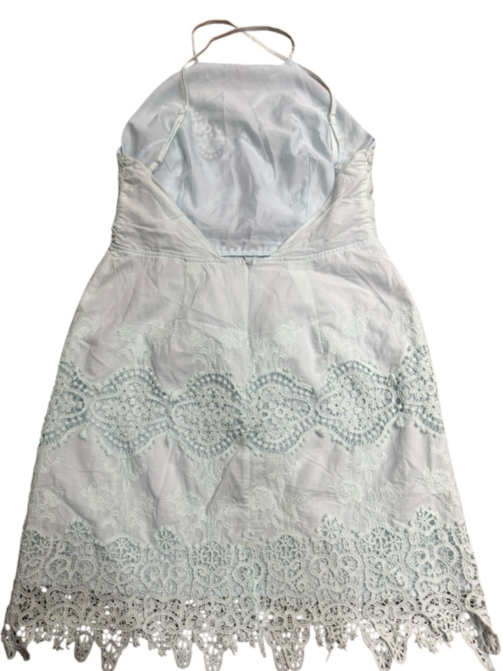 Versona Lace Halter Dress Light Blue Size M Boho Summer Mini - Picture 5 of 6